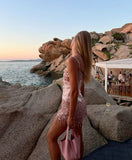 Cute A line Pink Spaghetti Straps Short Summer Birthday Dress Hoco Dress Birthday Outfit 19th Birthday Mini Party Dresses HZ1214