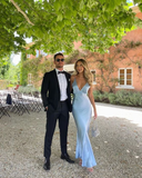 Niulatu Light Blue Long Prom Dresses HZ0113