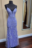 Niulatu Lace Appliques Mermaid Straps Evening Dress HZ1007