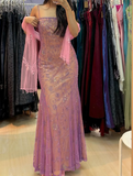 Niulatu Spaghetti Straps Tulle Mermaid Prom Evening Dress HZ1007