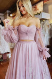 Niulatu Two-Pieces Long Sleeves Prom Dresses With HZ1007