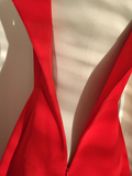 Niulatu A line Scoop Neckline Red Travel Vacation Dresses Satin Birthday Dress SD327