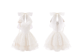 Pretty Ball Gown Halter Ivory Lace Short Mini Formal 8th Grade Homecoming Dresses Summer Middle School Hoco Dress Homecoming Outfits HZ1214