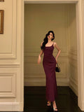 Sexy Mermaid Spaghetti Straps Grape Sleeveless Prom Dresses Party Dress Summer Birthday Outfits 20th Birthday Dresses HZ1214