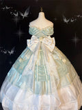Niulatu Ball Gown Sweetheart Satin Short Sleeves Long Evening Gown Prom Dresses SD1433