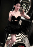 Niulatu A Line Sweetheart Neck Velvet Short Homecoming Dress Outfits HZ0113
