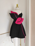 Niulatu A line Spaghetti Straps Black Satin Short Homecoming Dresses Birthday Outfits SD362