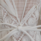 Niulatu A line Short Sleeves White Lace Party Dress Holiday Birthday Dresses For Women SD365