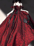 Niulatu Ball Gown Straps Long Burgundy Ruffles Lace Prom Dresses Birthday Outfits SD461