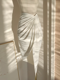 Niulatu 2 Pieces Top and Skirt Ivory Women's Long Vacation Dresses SD330
