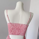 Niulatu romantic floral suspender dress HZ1108