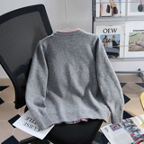 Niulatu color crew neck knitted cardigan HZ1108