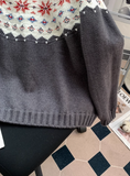 Niulatu Isle Vintage Jacquard Crew Neck Sweater HZ1108
