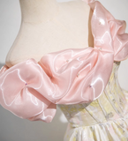 Niulatu A-line off-the-shoulder neck satin long ball dress, champagne evening dress HZ1108