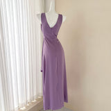 Niulatu Irregular patchwork pleated flowing dress HZ1108