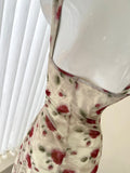 Niulatu red floral sling tea dress HZ1108