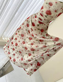 Niulatu red floral sling tea dress HZ1108