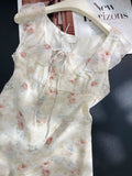 Niulatu French sleeveless Sweet Floral Dress HZ1108