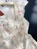 Niulatu French sleeveless Sweet Floral Dress HZ1108