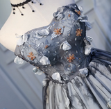 Niulatu A-line sweetheart neck tulle short prom dress, black homecoming dress birthday dress HZ1108