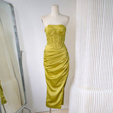 Niulatu satin hip-hugging birthday dress HZ1108