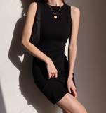 Niulatu Color Slim Fit Suspender Sleeveless Dress HZ1108