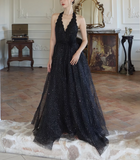 Niulatu fine shimmer tulle dress French halterneck backless dress HZ1108