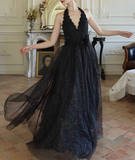 Niulatu fine shimmer tulle dress French halterneck backless dress HZ1108