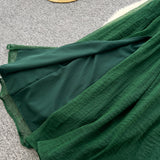Niulatu dark green V-neck halter back long dress HZ1108
