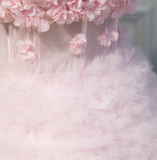 Niulatu A-line off-the-shoulder tulle short prom dress, pink bridesmaid dress HZ1108