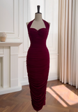 Niulatu tight dress halter neck evening dress birthday dress HZ1108