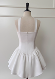 Niulatu White Strapless Short Prom Dress for Party&Birthday??Elegant Evening Dress HZ1026
