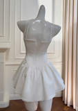 Niulatu White Strapless Short Prom Dress for Party&Birthday??Elegant Evening Dress HZ1026