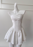 Niulatu White Strapless Short Prom Dress for Party&Birthday??Elegant Evening Dress HZ1026