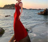 Niulatu Retro V-neck Halter Dress HZ1108