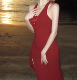 Niulatu Retro V-neck Halter Dress HZ1108