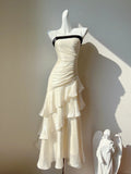 Niulatu Birthday Party Dresses Under $160??White Ruffled Layered Fairytale Graduation Prom Dresses HZ1026