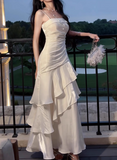 Niulatu Birthday Party Dresses Under $160??White Ruffled Layered Fairytale Graduation Prom Dresses HZ1026