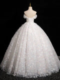 Niulatu Sweetheart Neck Tulle Lace White Long Prom Dress, White Lace Formal Dress HZ1108