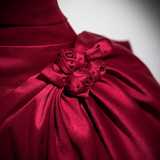 Niulatu A-line off-the-shoulder satin long prom dress, burgundy formal long dress HZ1108