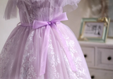 Niulatu A-line sweetheart neckline tulle lace short prom dress, purple homecoming dress HZ1108