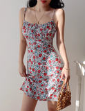 Niulatu floral suspender dress holiday style dress HZ1108