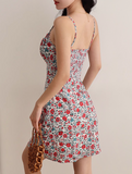 Niulatu floral suspender dress holiday style dress HZ1108