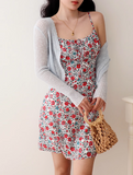 Niulatu floral suspender dress holiday style dress HZ1108