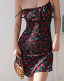 Niulatu floral suspender dress holiday style dress HZ1108