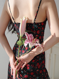 Niulatu floral suspender dress holiday style dress HZ1108
