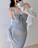 Niulatu Fit Halter Long Dress HZ1108