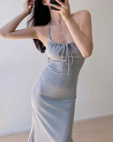 Niulatu Fit Halter Long Dress HZ1108