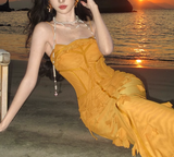 Niulatu Mermaid Spaghetti Strap 3D Flower Long Prom Dress HZ1108