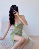 Niulatu print suspender dress HZ1108
